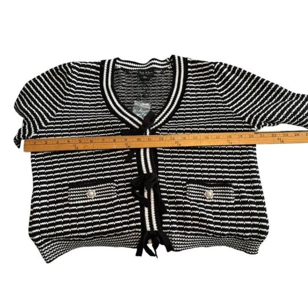 Nicole Miller 2 piece sweater and dress Black‎ White. Jewels. Bows. Stretch. LGE - Picture 15 of 16